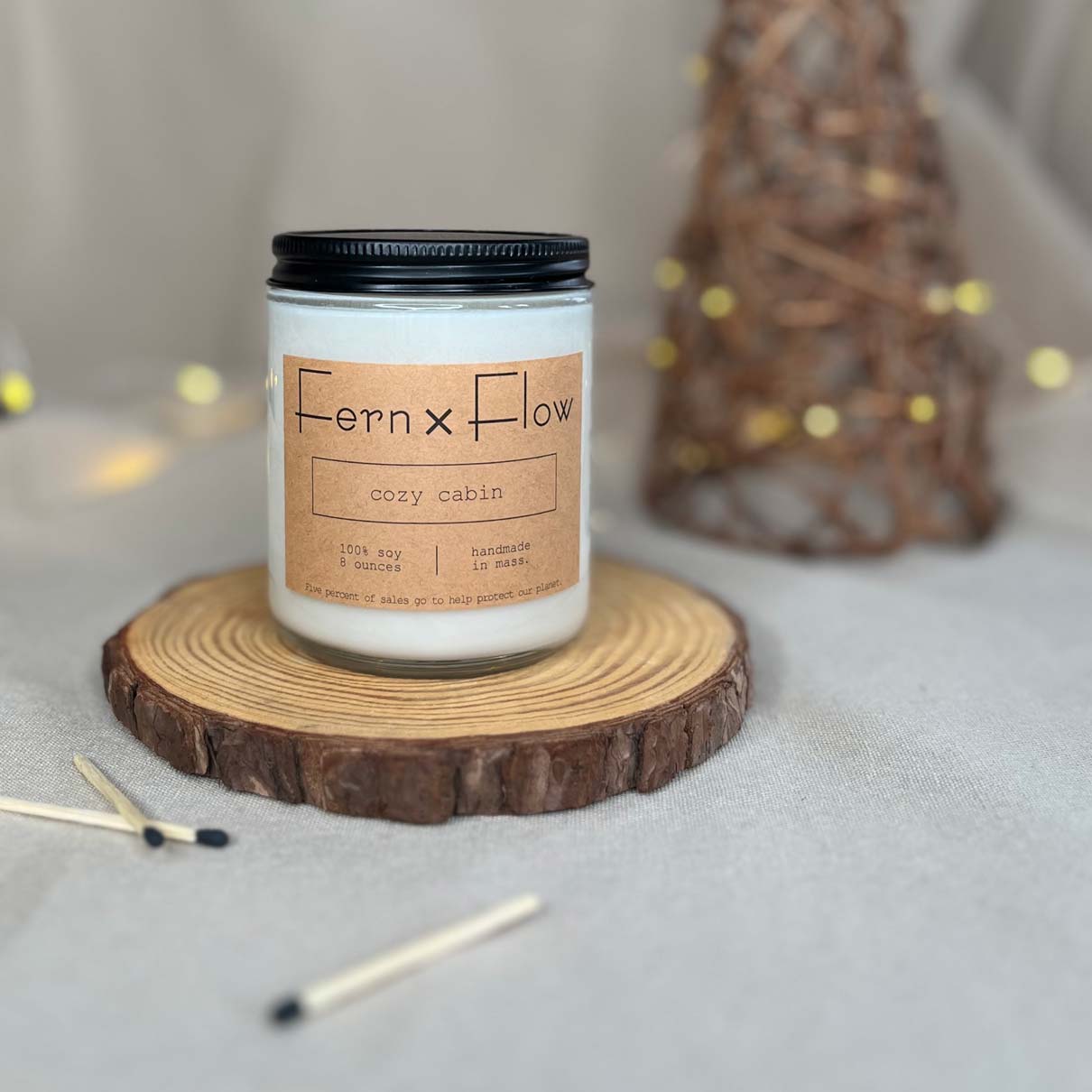 Cozy Cabin Scented Soy Candle – Fern x Flow