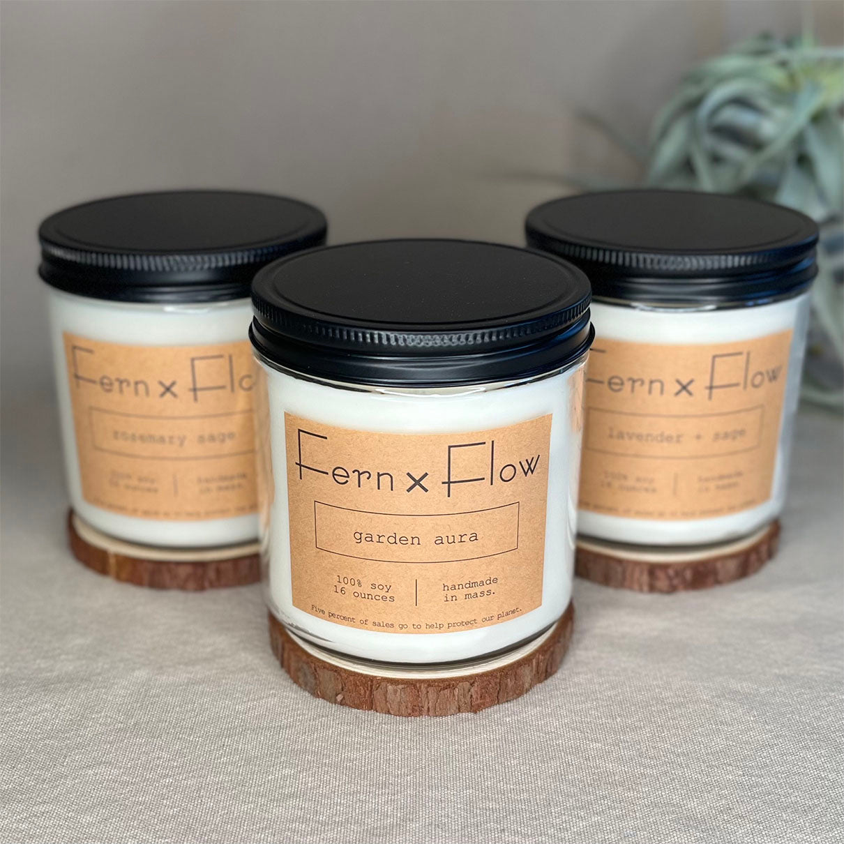 
                  
                    Fern x Flow 16oz Spring Florals floral scented soy candle bundle and gift set.
                  
                